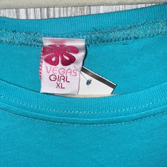 Vegas Heart Graphic Women's Short Sleeve Tee - Blue - Picture 3 of 5